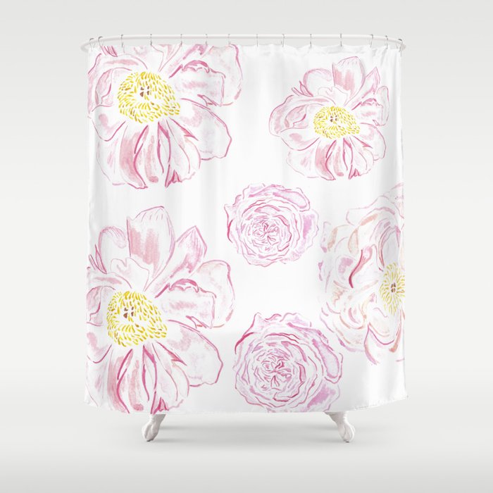 Abstract Flowers #society6 #buyart Shower Curtain Gallery Image 1