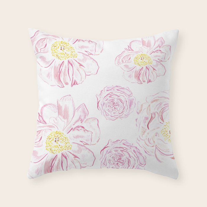 Abstract Flowers #society6 #buyart Throw Pillow Gallery Image 1