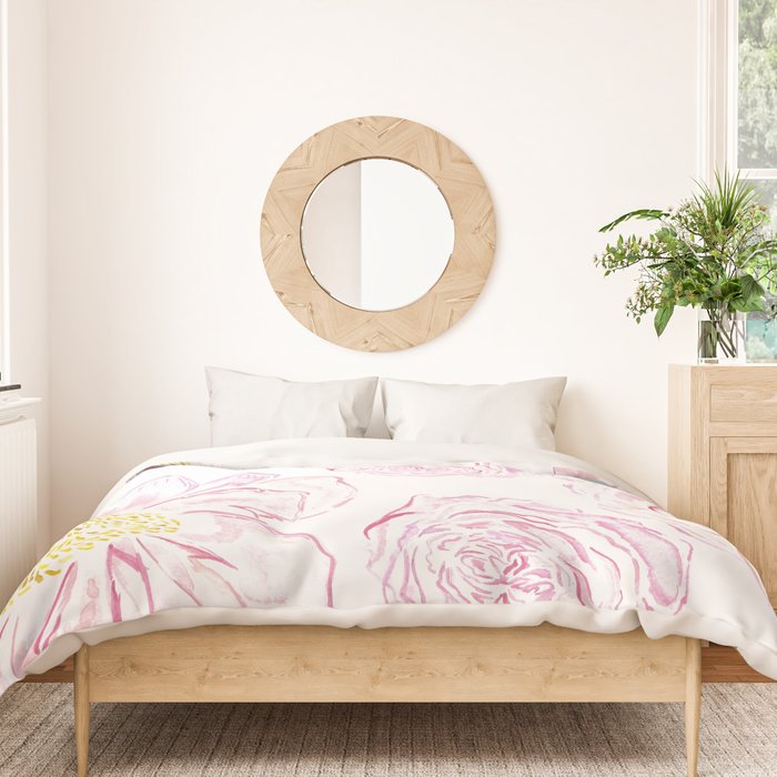 Abstract Flowers #society6 #buyart Duvet Cover Gallery Image 3