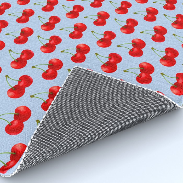 Y2K Cherries - Blue Pattern Large Rug Gallery Image 4
