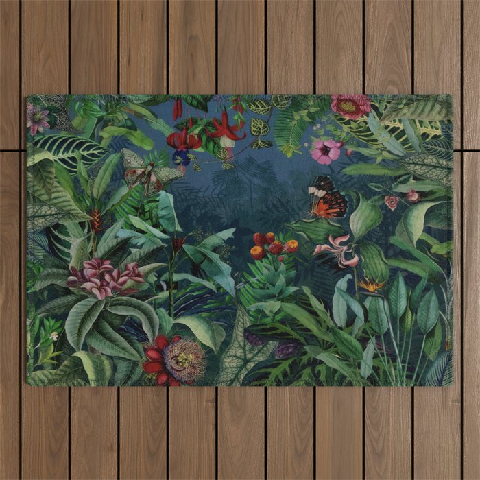 Midnight rainforest I Outdoor Rug Gallery Image 1