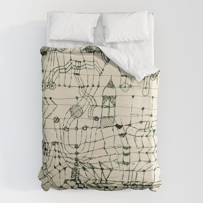 Paul Klee "Drawing Knotted in the Manner of a Net" Duvet Cover Gallery Image 1