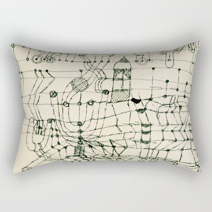 Paul Klee "Drawing Knotted in the Manner of a Net" Rectangular Pillow Gallery Image 1