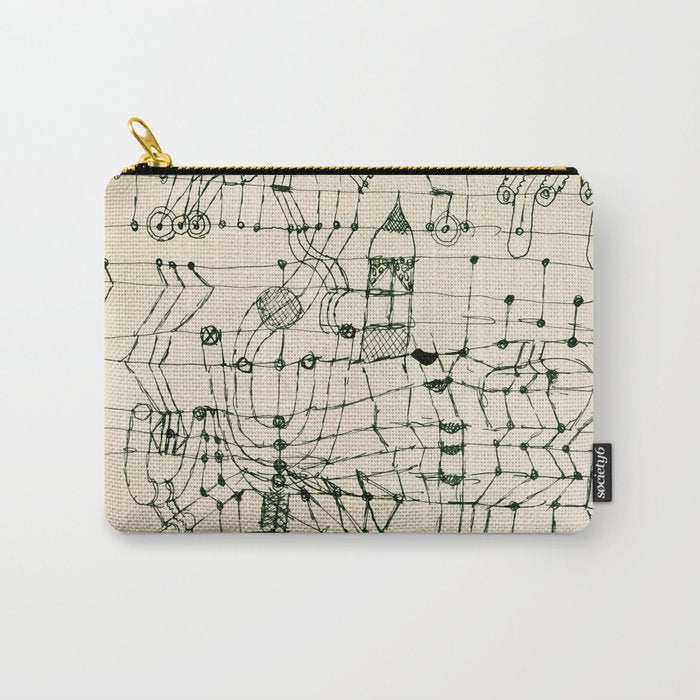 Paul Klee "Drawing Knotted in the Manner of a Net" Carry All Pouch Gallery Image 1