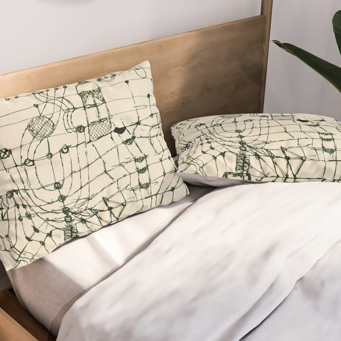 Paul Klee "Drawing Knotted in the Manner of a Net" Pillow Sham Gallery Image 2