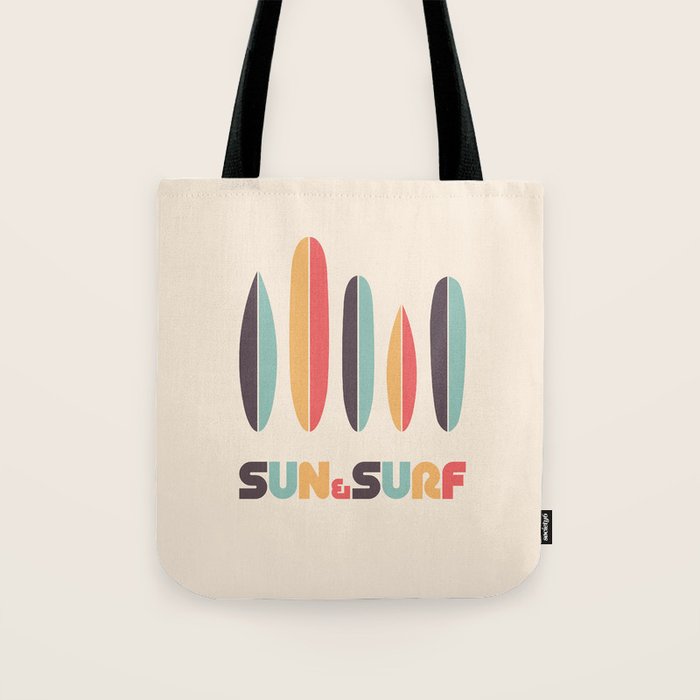 Sun & Surf Surfboards - Retro Rainbow Tote Bag Gallery Image 1