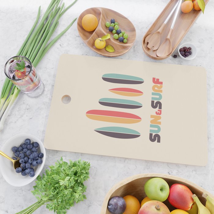 Sun & Surf Surfboards - Retro Rainbow Cutting Board Gallery Image 2