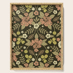 Sage, Dark Green, Peach & Cream Floral Pattern Serving Tray Gallery Image 1