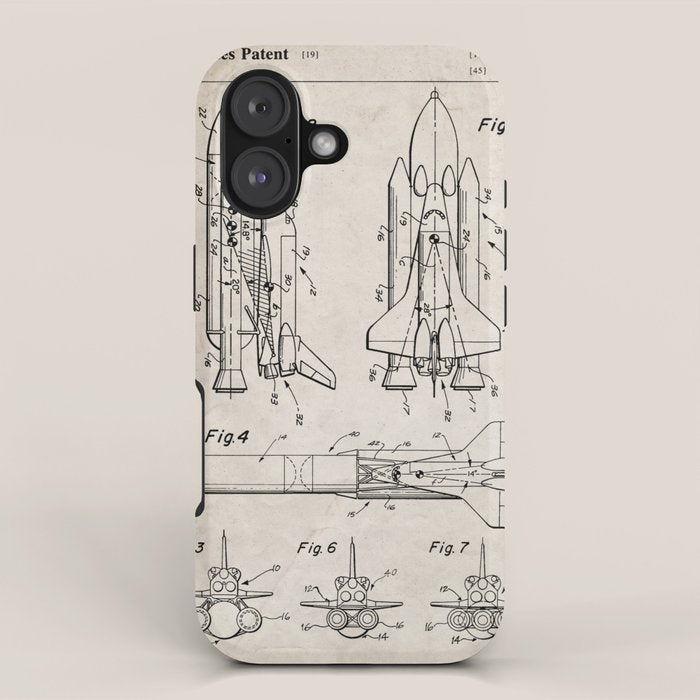 Nasa Space Shuttle Patent - Nasa Shuttle Art - Antique iPhone Case Gallery Image 1