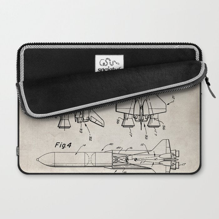 Nasa Space Shuttle Patent - Nasa Shuttle Art - Antique Laptop Sleeve Gallery Image 2