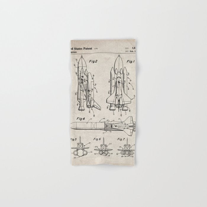 Nasa Space Shuttle Patent - Nasa Shuttle Art - Antique Towels Gallery Image 1