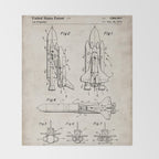 Nasa Space Shuttle Patent - Nasa Shuttle Art - Antique Throw Blanket Gallery Image 2