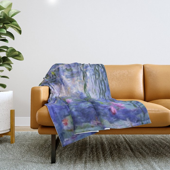 Claude Monet Water Lilies Throw Blanket Gallery Image 1