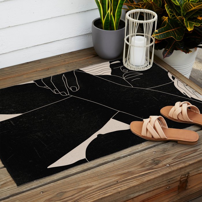 Abstract Art Nude Woman 5 Outdoor Rug Gallery Image 2