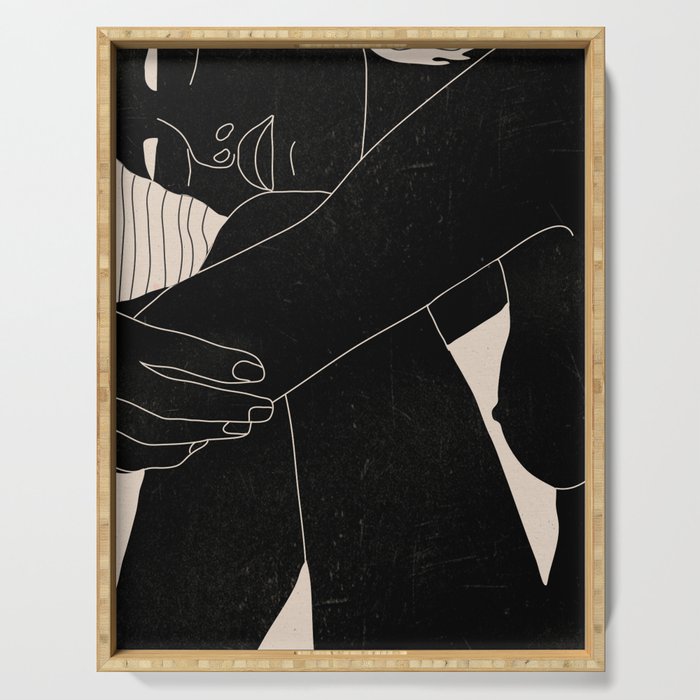 Abstract Art Nude Woman 5 Serving Tray Gallery Image 1