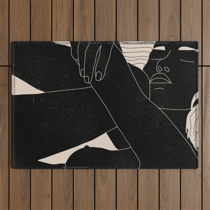 Abstract Art Nude Woman 5 Outdoor Rug Gallery Image 1