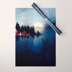 Autumn Moon Reflection Wrapping Paper Gallery Image 1