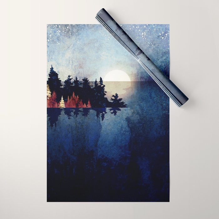 Autumn Moon Reflection Wrapping Paper Gallery Image 1