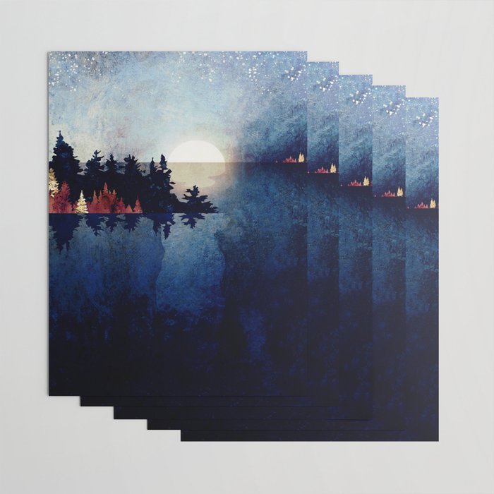 Autumn Moon Reflection Wrapping Paper Gallery Image 3