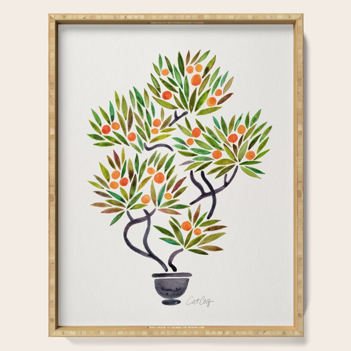 Bonsai Tree - Orange Fruit Serving Tray Gallery Image 1