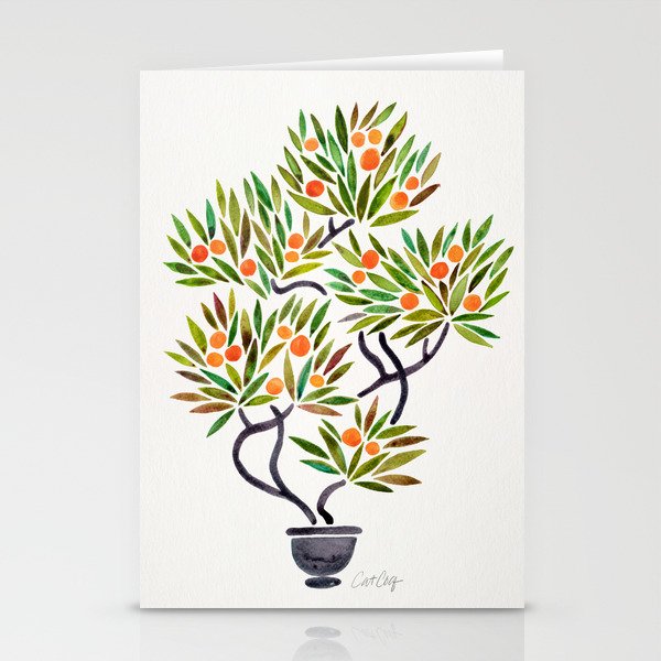 Bonsai Tree - Orange Fruit Stationery Card Gallery Image 1