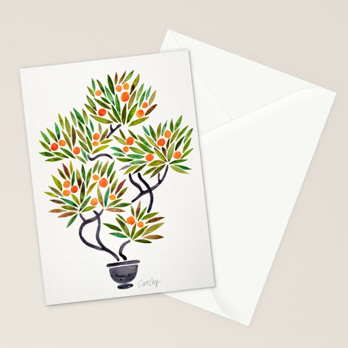 Bonsai Tree - Orange Fruit Stationery Card Gallery Image 2