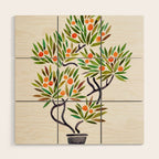 Bonsai Tree - Orange Fruit Wood Wall Art Gallery Image 1