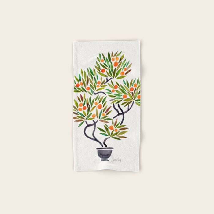 Bonsai Tree - Orange Fruit Bath Towel Gallery Image 1