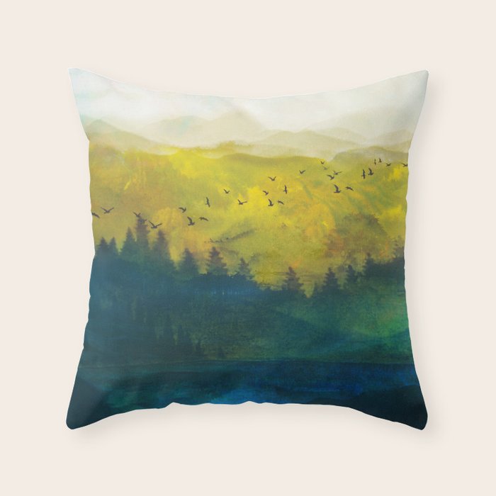 Mountain Lake Throw Pillow Gallery Image 1