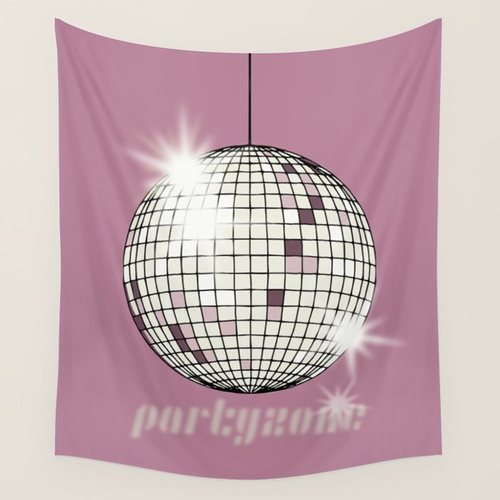 Celebrate the 80s Partyzone pink Wall Tapestry Gallery Image 1