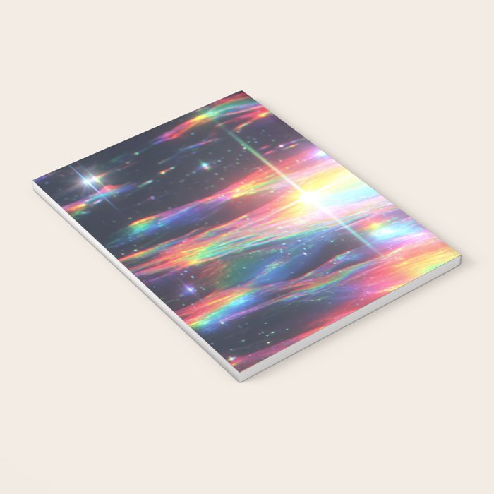 Celestial Rainbow Drift Abstract Space Prism Light and Ethereal Glow Notebook Gallery Image 3