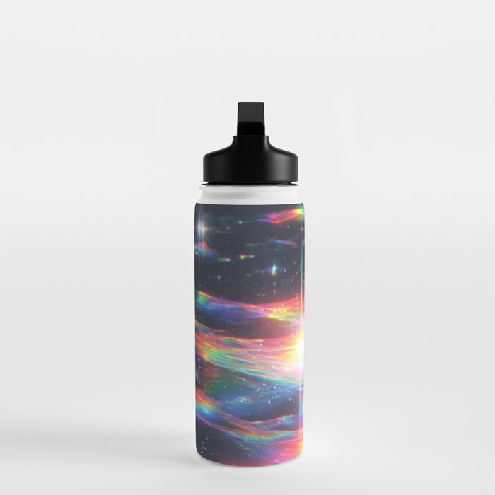 Celestial Rainbow Drift Abstract Space Prism Light and Ethereal Glow Water Bottle Gallery Image 3
