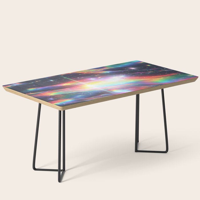 Celestial Rainbow Drift Abstract Space Prism Light and Ethereal Glow Coffee Table Gallery Image 1