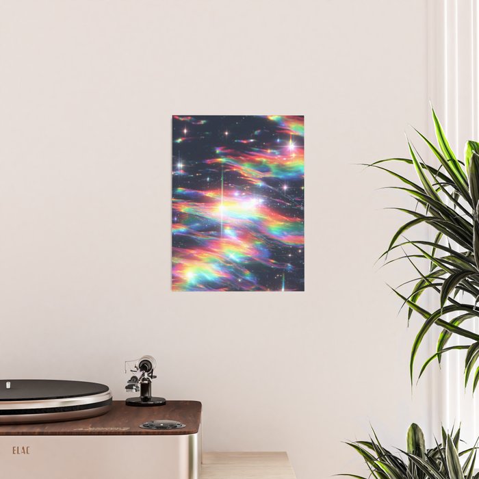 Celestial Rainbow Drift Abstract Space Prism Light and Ethereal Glow Poster Gallery Image 2