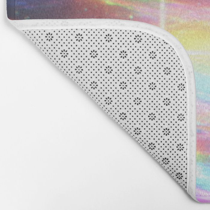 Celestial Rainbow Drift Abstract Space Prism Light and Ethereal Glow Bath Mat Gallery Image 2