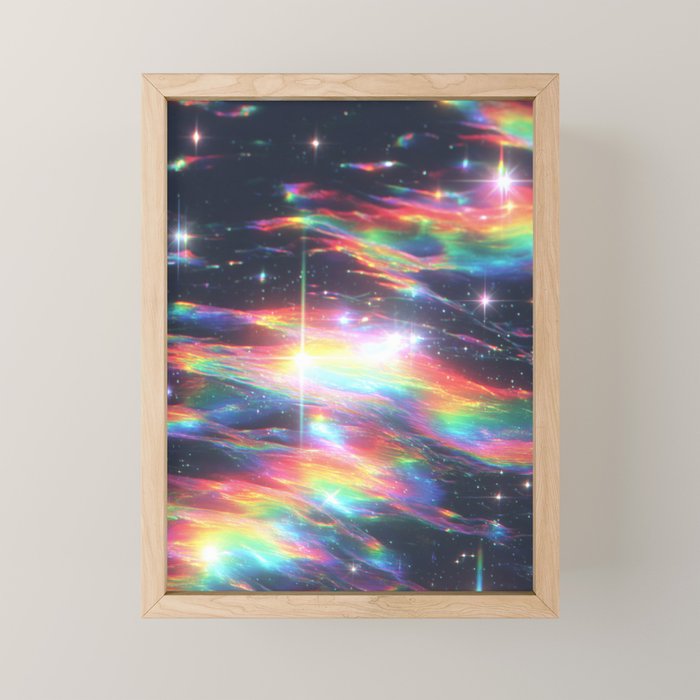 Celestial Rainbow Drift Abstract Space Prism Light and Ethereal Glow Mini Art Print Gallery Image 1