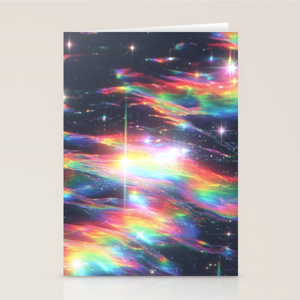Celestial Rainbow Drift Abstract Space Prism Light and Ethereal Glow Stationery Card Gallery Image 2