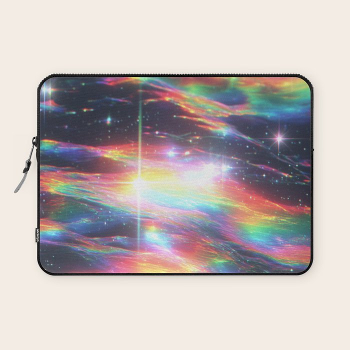 Celestial Rainbow Drift Abstract Space Prism Light and Ethereal Glow Laptop Sleeve Gallery Image 1