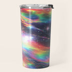 Celestial Rainbow Drift Abstract Space Prism Light and Ethereal Glow Travel Mug Gallery Image 2