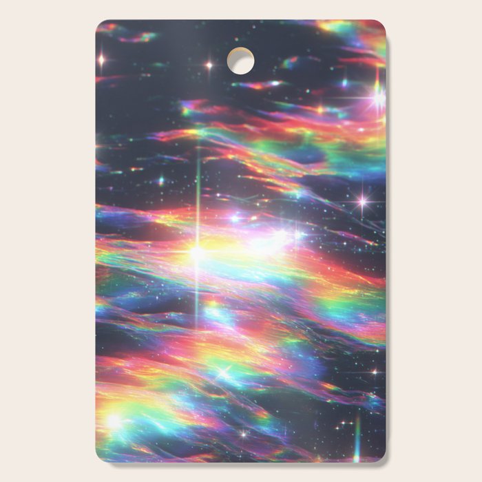 Celestial Rainbow Drift Abstract Space Prism Light and Ethereal Glow Cutting Board Gallery Image 1