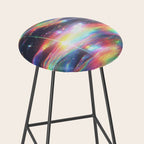 Celestial Rainbow Drift Abstract Space Prism Light and Ethereal Glow Stool Gallery Image 2