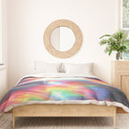 Celestial Rainbow Drift Abstract Space Prism Light and Ethereal Glow Duvet Cover Gallery Image 3