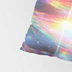 Celestial Rainbow Drift Abstract Space Prism Light and Ethereal Glow Pillow Sham Gallery Image 4