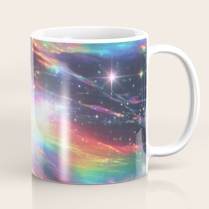 Celestial Rainbow Drift Abstract Space Prism Light and Ethereal Glow Coffee Mug Gallery Image 1