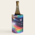 Celestial Rainbow Drift Abstract Space Prism Light and Ethereal Glow Wine Chiller Gallery Image 3
