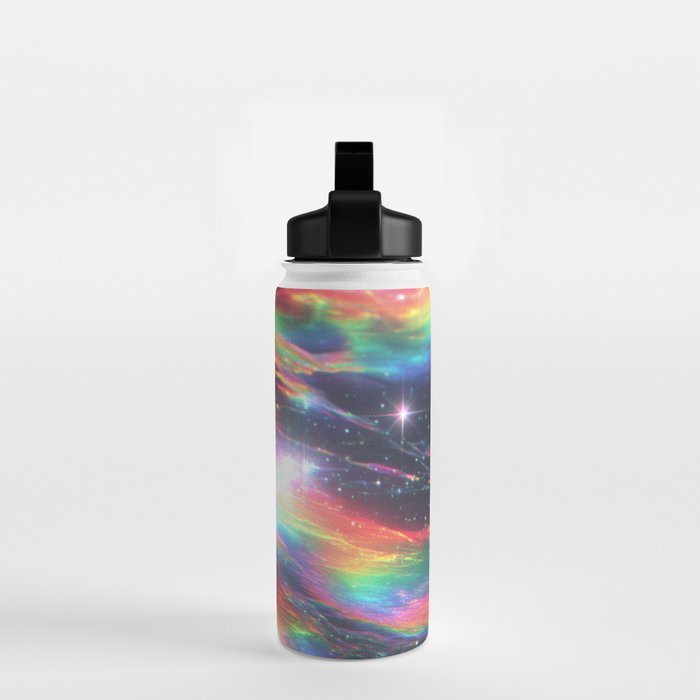 Celestial Rainbow Drift Abstract Space Prism Light and Ethereal Glow Water Bottle Gallery Image 2