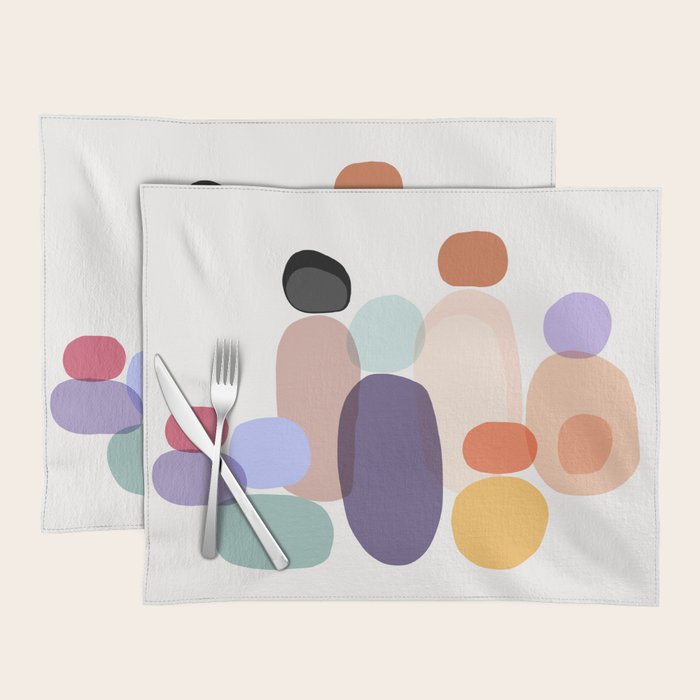 Family Portrait Contemporary Abstract Shapes Placemat Gallery Image 1