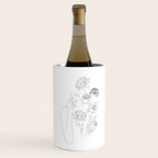 Minimal Line Art Woman with Flowers III Wine Chiller Gallery Image 1