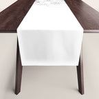 Minimal Line Art Woman with Flowers III Table Runner Gallery Image 1