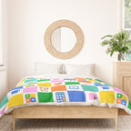 Colorful back to school checkered art pattern Duvet Cover Gallery Image 3